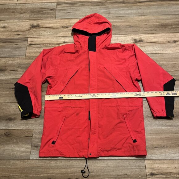 Men's Marlboro Adventure Team Windbreaker XL Red Full Zip Hooded Jacket VINTAGE - Picture 6 of 16